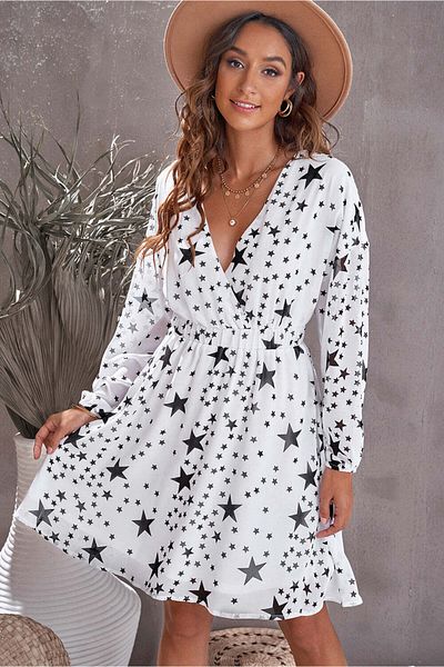 WildFashion Rochie midi vaporoasa cu decolteu adanc S557-211