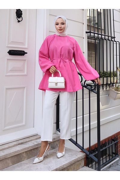 VAV Regular Sleeved Tunic - Pink- Vav