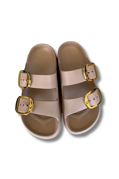 Lovita Shoes Lovita Buckle Women's Slippers 36-40 Beige