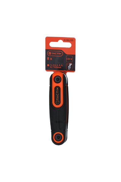 Tactix Chrome-Vanadium Steel Ball End Metric Hex Key with Comfort Grip