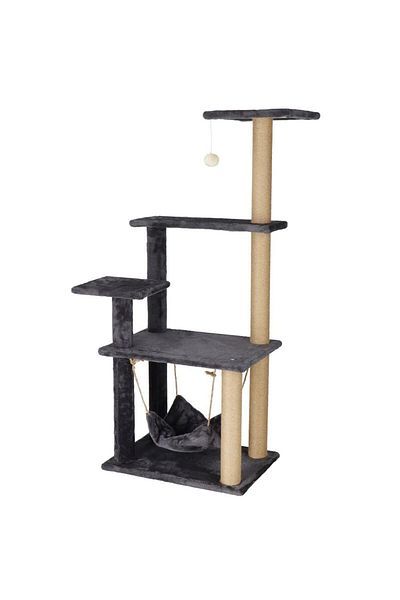 SERSIMO Cat play set, with scratching post, hammock, ball, 121cm, graphite