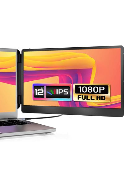 Velixo Monitor laptop extensibil dublu 13-16,5 inch, ecran IPS de 12 inch Full HD 1080P, 60Hz, Plug and Play