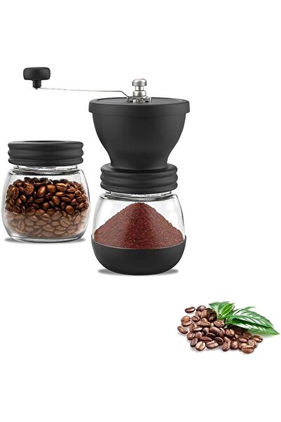 Biki مطحنة قهوة يدوية مع نتوءات سيراميك، مطحنة قهوة مع جرة سفر