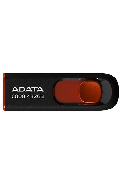 Adata Usb 2.0 Flashdrive Memory Stick, 32gb, , Ac008, Black