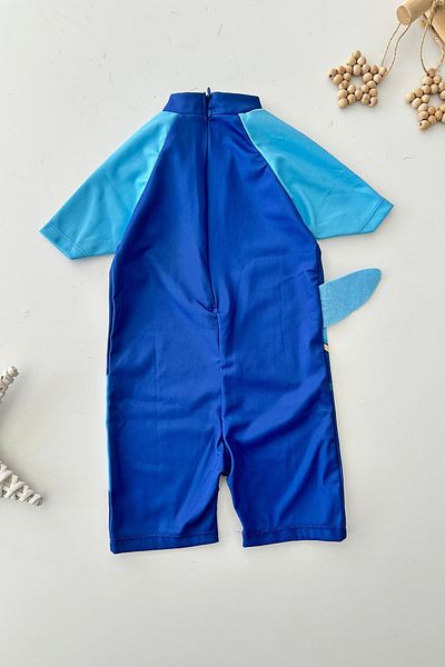 Minigimin Cicileri Miniğimin Cicileri Dino Basket Boys' Zippered Swimsuit - Blue