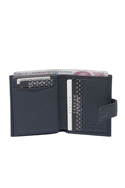 Tergan Navy Blue Leather Men's Wallet 1623X86