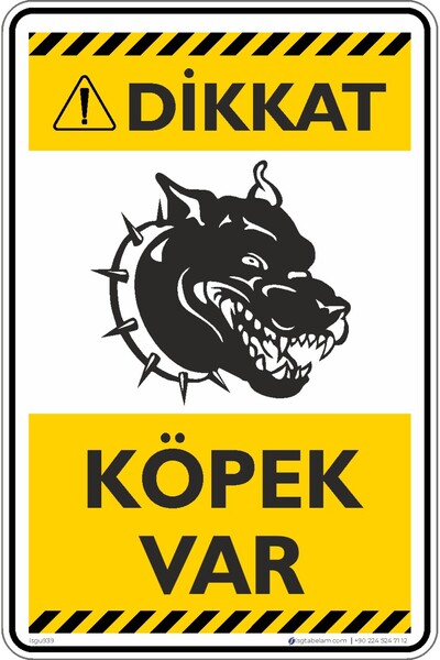 isgtabelam 15X20Cm/3Pcs/Phosphorescent Sticker/Attention There Is a Dog!/V4