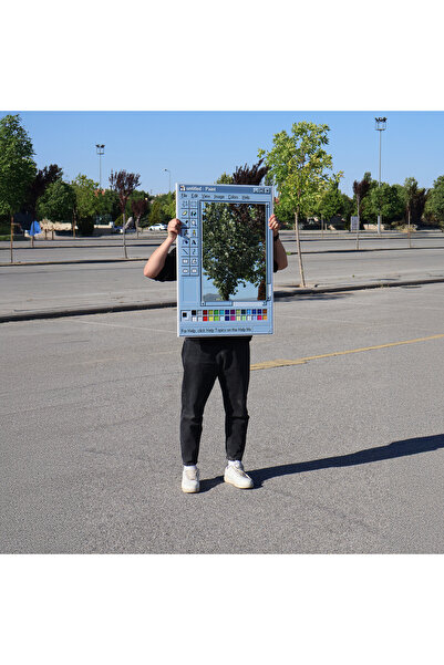 mirrisa Ms Paint Ayna - Paint Temalı Dekoratif Ayna - Retro Stil Dekor Aynası