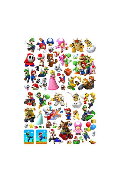 Ororabutik 60 Pieces Super Mario Arcade Game Sticker Set - Sticker Set Sketchbook