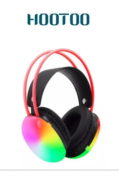 HooToo Bluetooth Gaming Headset with RGB Lighting and Surround Sound, Enhanced 250mAh Battery, Compatible with All Devices - HT-EP62