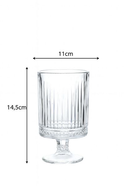 Wow Home Line Patterned Footed Glass Vase Small Size