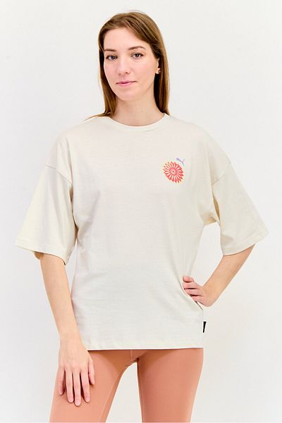 Puma Women Sportswear Fit Short Sleeve Outdoor Top, Beige