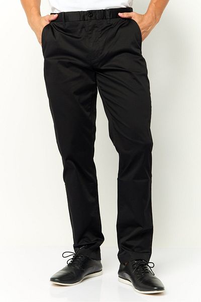 Tommy Hilfiger Men Straight Fit Solid Chino Pants, Black
