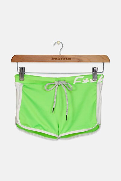 For The Black شورت سباحة برباط وشعار العلامة التجارية للأطفال البنات، أخضر لي...