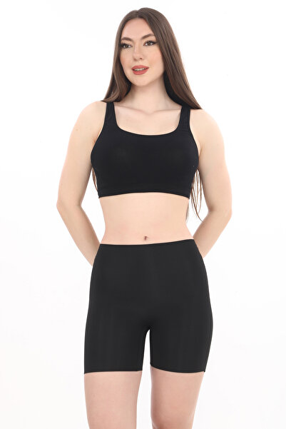 AY'S SHOP ONLİNE Women's High Waist Laser Cut Corset Shorts, Side Stitched No Trace Skin Color Shorts