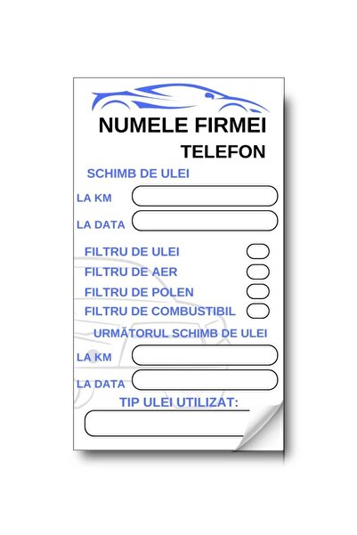 Eticheta Auto Set 100 Etichete autocolante de ulei personalizate / revizie / ...