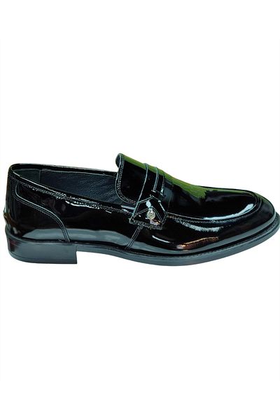 Nevzat ÖgE 0114-Neolit ​​Men's Black Patent Leather (40-44) Leather Classic Shoes