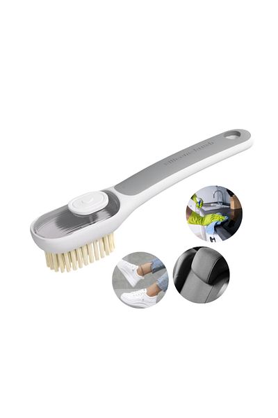 Tim 2 in 1 Multifunctional Brush, Timacon, Dense/Suede Brush, with Liquid Container, Gray