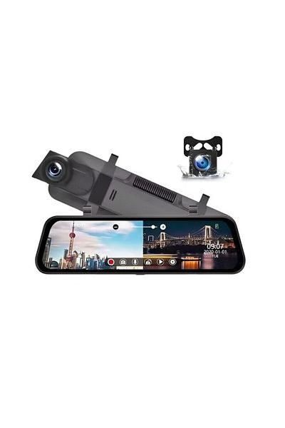 ideal STORE idealStore Mirror Type DVR System, 3 Cameras: Front, Interior and Rear, Front Video Recording Fu