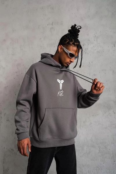Silerra Men's Printed Hooded Sweat - Gray