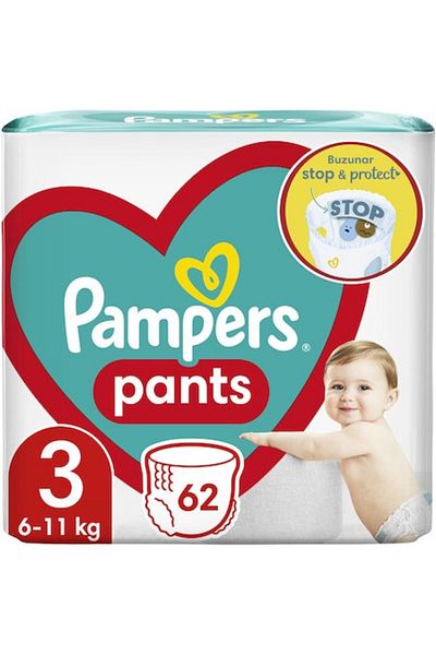 Pampers Pants Jumbo Pack Diapers Size 3, 6-11 Kg, 62 Pcs