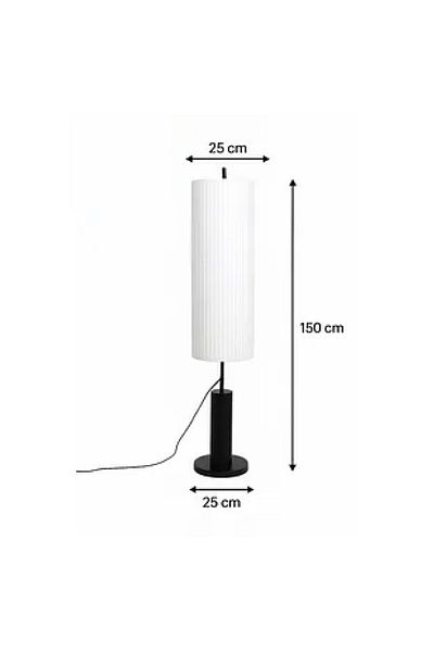 rexa Modern Tall Floor Lamp with White Pleated Shade