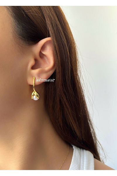 aksesuaris Fairy Fairy Pearl Earrings with Dangle