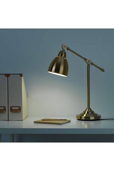 rexa Barometer Work Lamp Brass 48cm