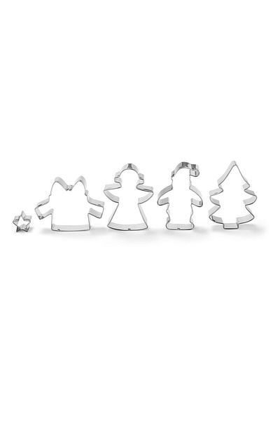 Tchibo 5 Pcs Hugging Cookies Cutter, Silver