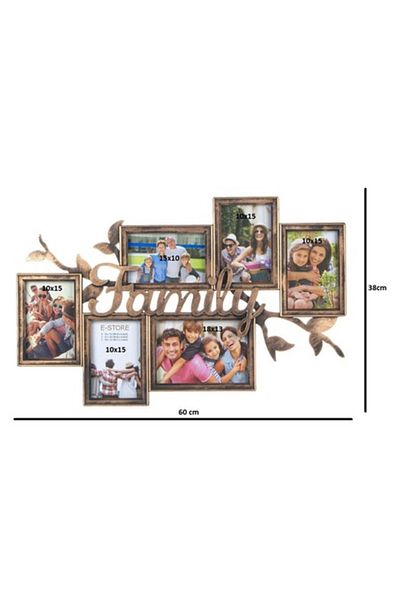 OEM Decorative photo frame for 6 pictures, Plastic, Bronze, 60x38 cm