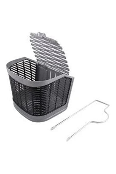 Ümit BİSİKLET ÖN SEPETİ KAPAKLI PLASTİK 26-28 JANT UYUMLU SİYAH GRİ