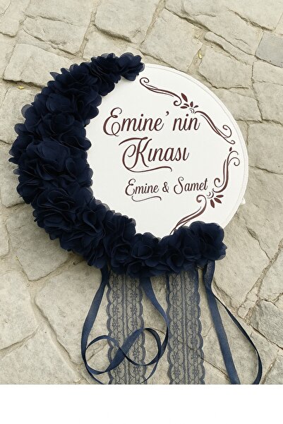 Evsay İsme Özel Deri Tef Kına Tefi Lazer Gül Süslenmiş Gelin Tefi 30 Cm Vurma...