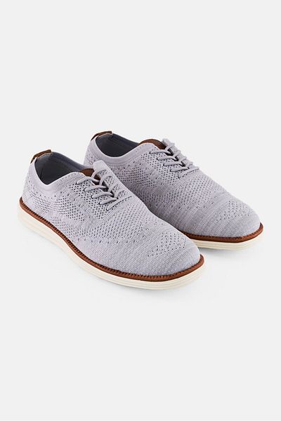 Algspar Women Brand Logo Lace Up Casual Shoes, Grey