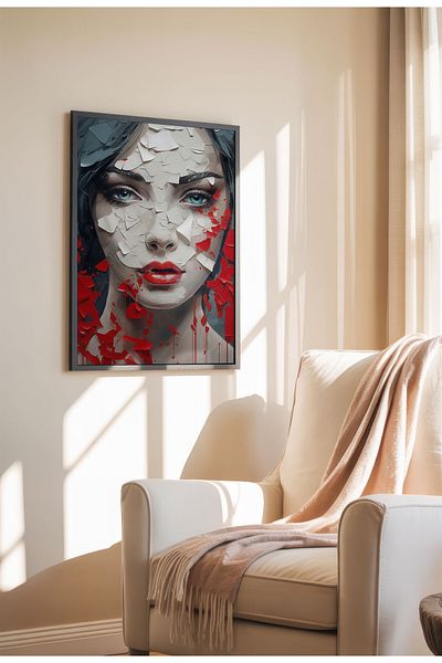 21mxm Street Art Poster, Vibrant Graffiti Portrait, Frameless Modern Canvas, Urban Vibe 2025