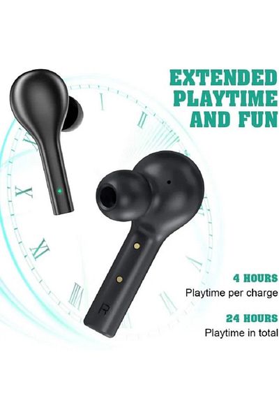 QCY TWS Wireless Earphones Bluetooth 5.0 Touch Control Mini Sport Earbuds Stereo HD - Black