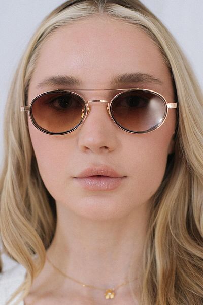 Bilge Karga Larg Gold Brown Gradient Sunglasses
