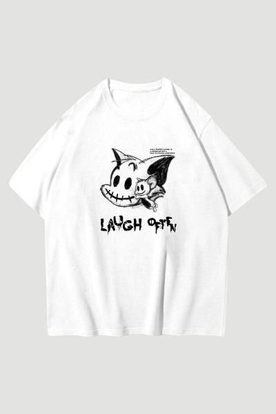 Carpe White Laugh Often Oversize T-Shirt