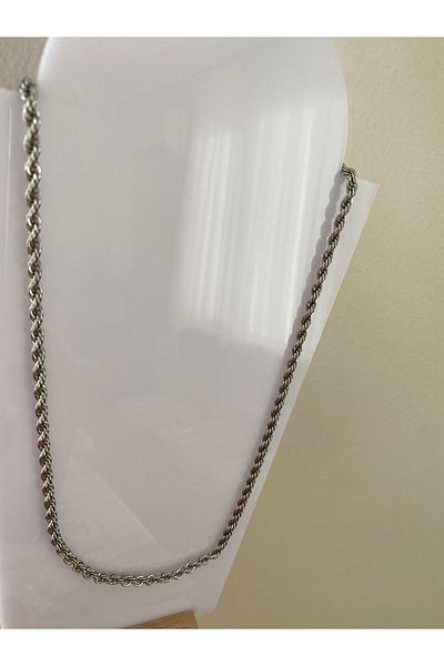 marsel aksesuar Steel Rope Model Chain Silver Necklace