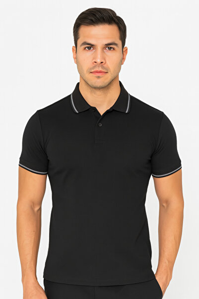 UOMOPARK 2980-1 تي شيرت بولو مريح بياقة كروشيه مناسب للحياة الحضرية