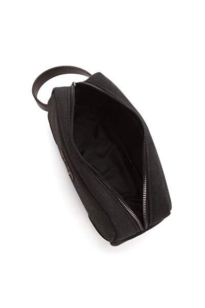 Newish Erkek Kanvas Kumaş Portföy Clutch Traş Kozmetik Bakım ve Günlük El Çantası