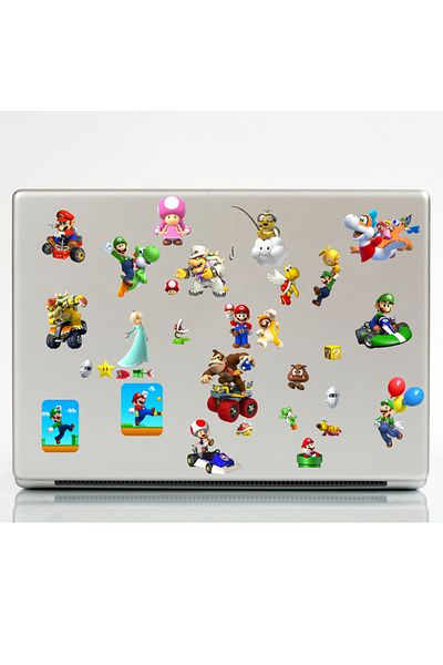 Ororabutik 60 Pieces Super Mario Arcade Game Sticker Set - Sticker Set Sketchbook