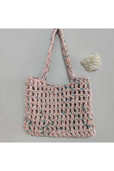 Selen Veronica Handmade Knitting Combed Cotton Bag 30 * 45 Custom Design Bag