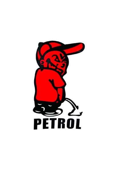 ideal STORE Fluorescent Sticker Funny Boy Petrol idealStore, Dimensions 13cm X 7cm, Colors Red