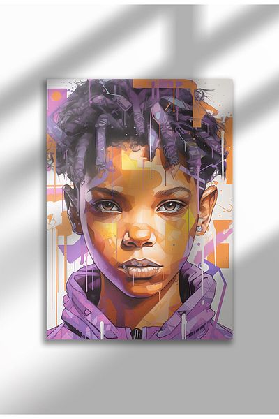 21mxm Street Art Poster, Vibrant Graffiti Portrait, Frameless Modern Canvas, Urban Vibe 2025