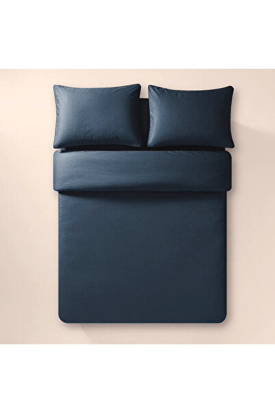 Penelope 100% Cotton Percale Duvet Cover Set 160X220 cm Navy Blue - Pure Series