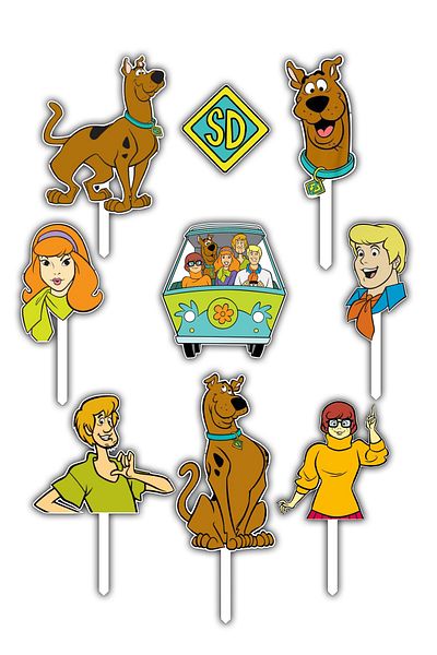 Bloom Atelier Scooby Doo Cake Figurines, Set of 9 Cake Accessories, Cake Decoration Accessories, Cake Decorations