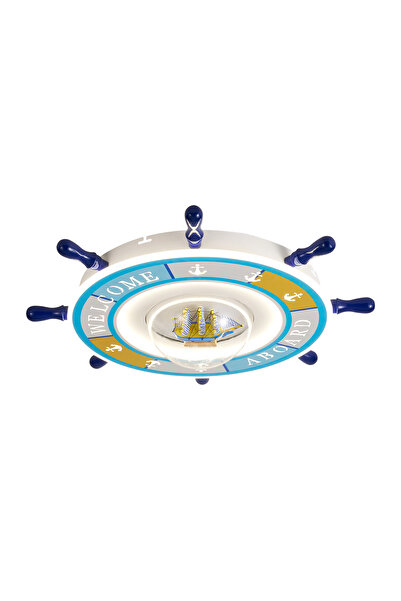 Apliqa LOUI Led ceiling light, with ship's rudder pattern for children's room 8027-01 66x14.5cm Blue