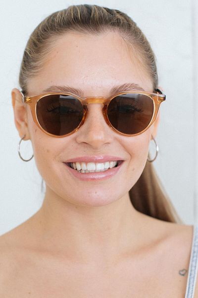 Bilge Karga Amora New Nude Brown Sunglasses