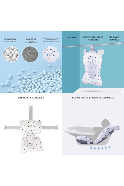 figga ® Foldable Baby Bath Tub with Support, 81 x 49 x 21 cm, Pink