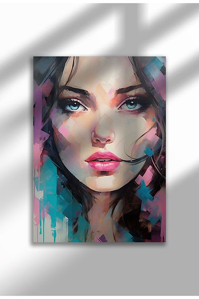 21mxm Street Art Poster, Vibrant Graffiti Portrait, Frameless Modern Canvas, Urban Vibe 2025